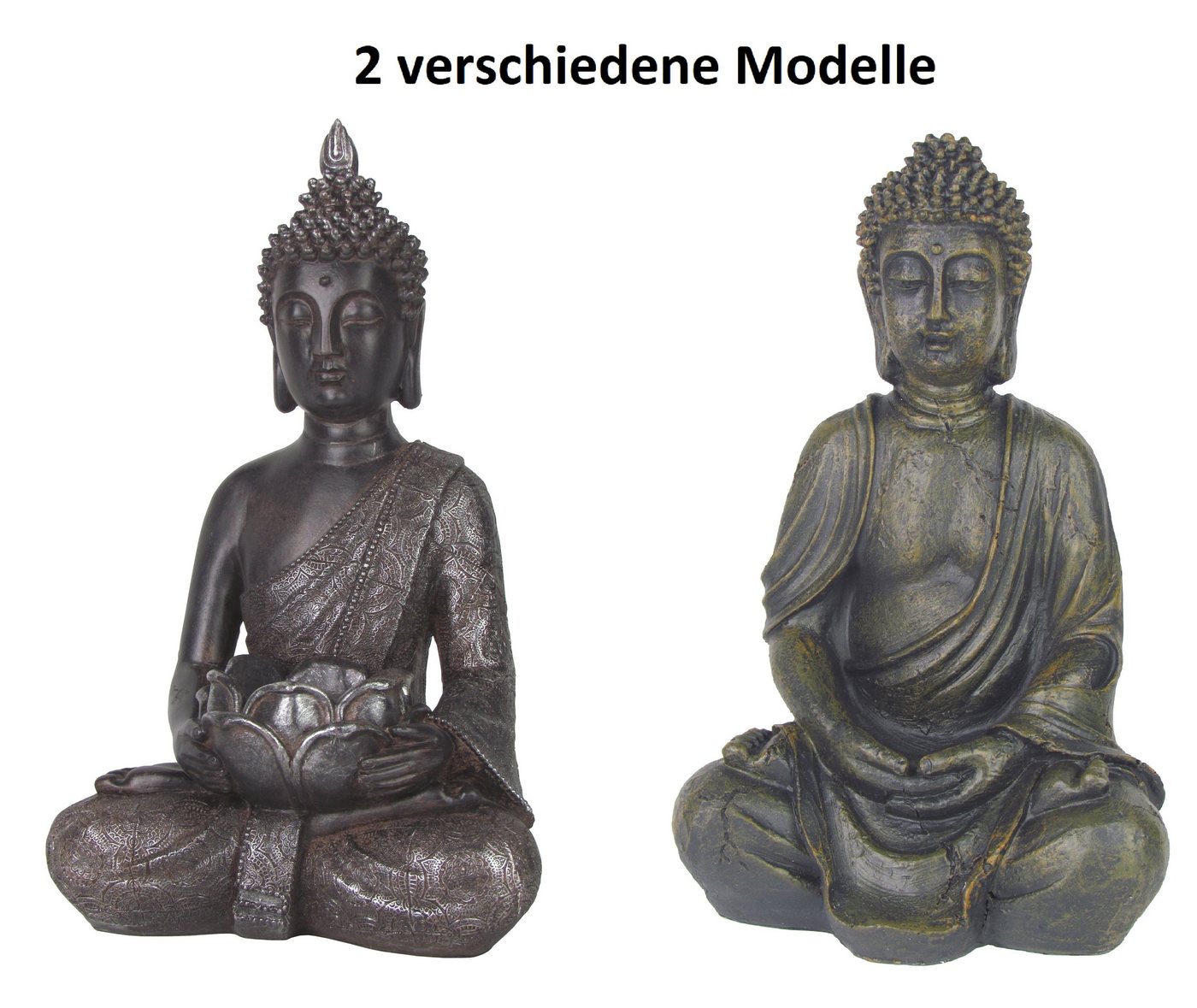 Mel-O-Design Dekofigur Dekorative Buddha Skulptur, zwei verschiedene Motive zur Auswahl von Mel-O-Design