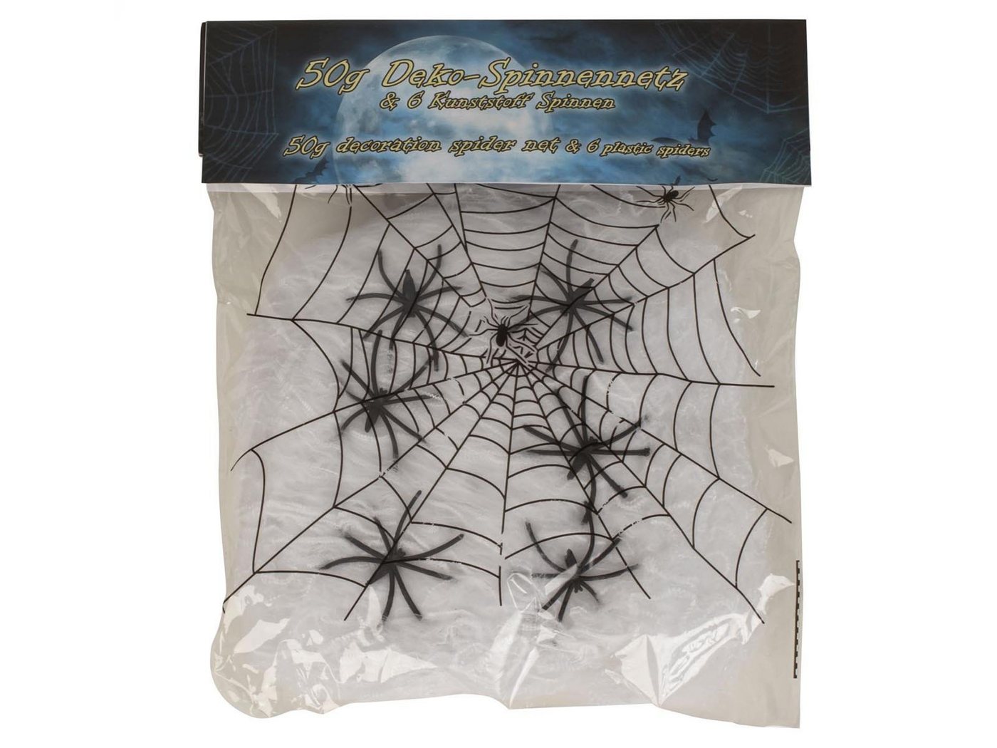 Mel-O-Design Dekoobjekt 1681 Halloween Deko-Spinnennetz ca. 50 g mit 6 Spinnen von Mel-O-Design