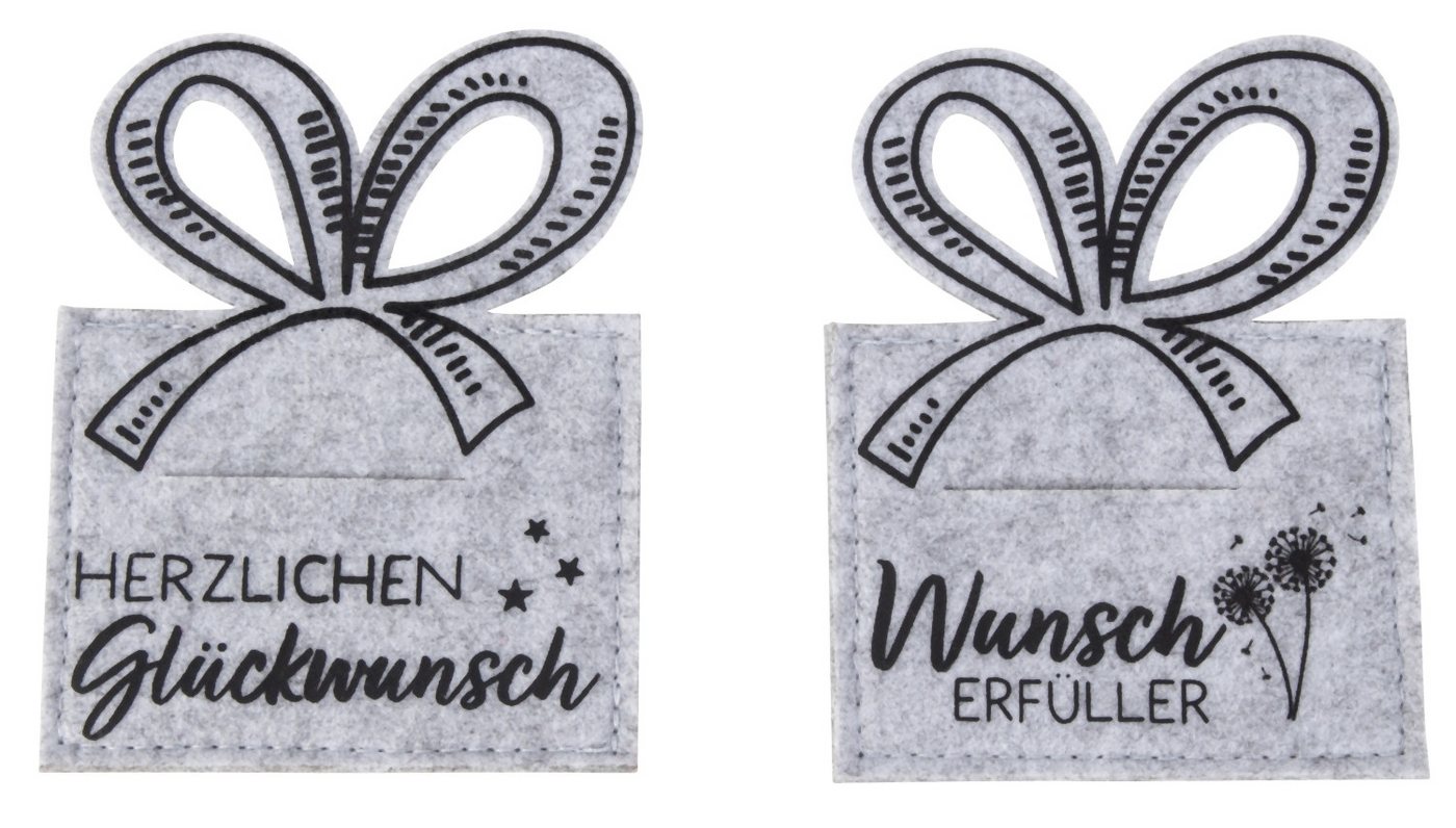 Mel-O-Design Geschenkbox Geldgeschenk Tasche aus Deko Filz (Gutschein Verpackung, im 2er Set), kleines Geschenk für Geburtstag, Hochzeit, Weihnachten von Mel-O-Design