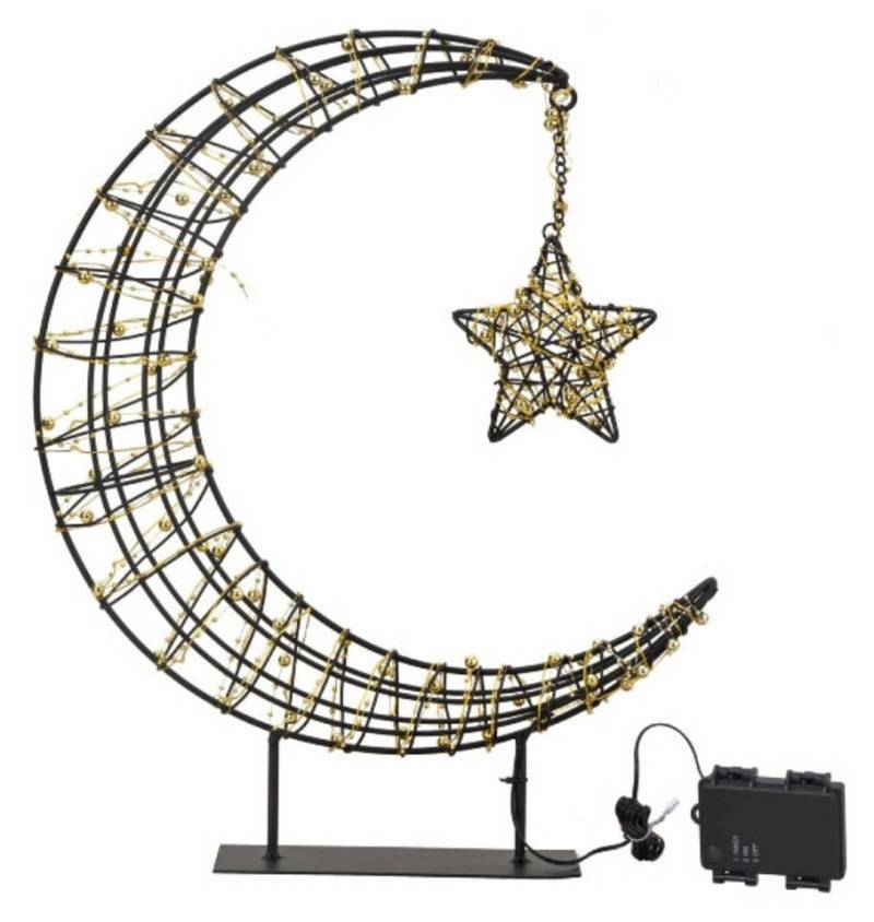 Mel-O-Design LED Dekoobjekt XXL LunaStar LED Outdoor Leuchte - Deko Mond mit Stern, LED fest integriert von Mel-O-Design