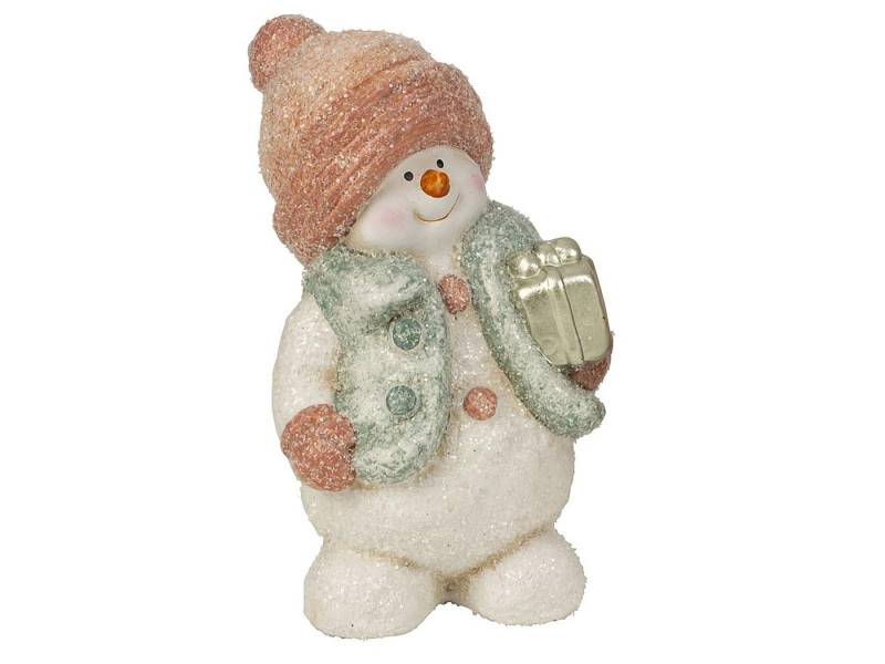 Mel-O-Design Schneemann 7995 Schneemann rosa & zartgrün stehend (1 St), Winterbekleidung von Mel-O-Design