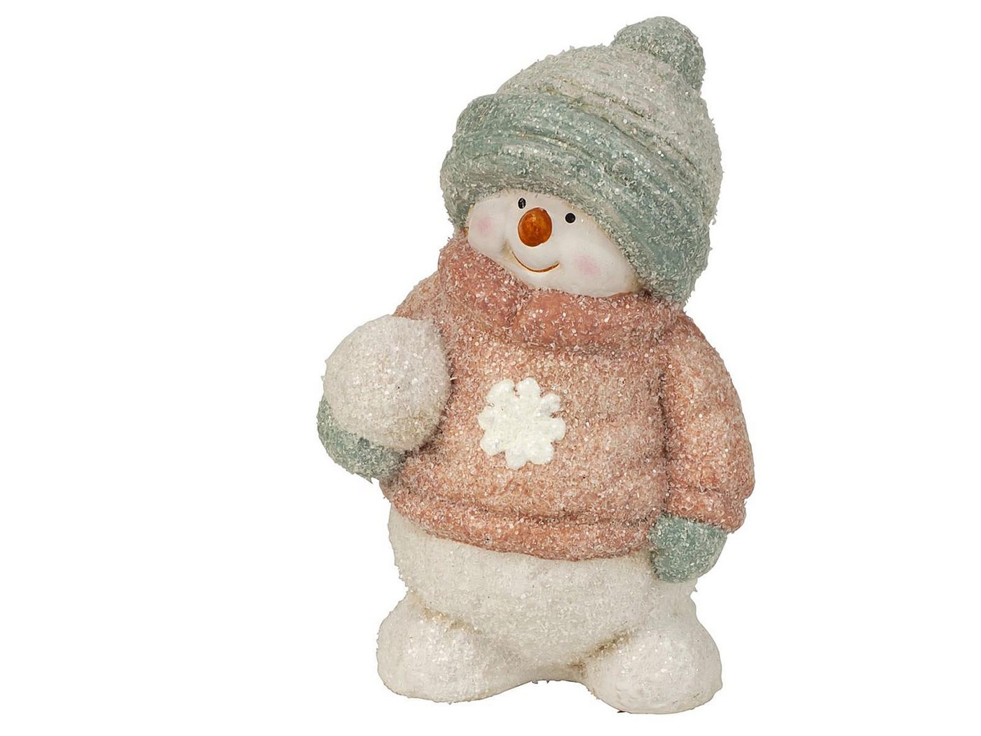 Mel-O-Design Schneemann 7995 Schneemann rosa & zartgrün stehend (1 St), Winterbekleidung von Mel-O-Design