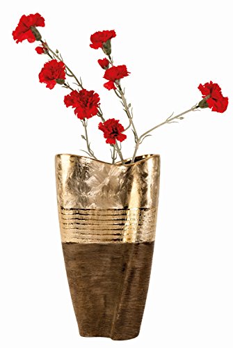 Moderne und große Deko Vase Blumenvase aus Keramik Gold/braun Höhe 35 cm von Mel-O-Design