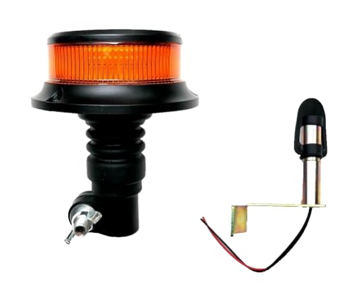 MelTruck® Orange Rundumleuchte Warnleuche 18 LEDs 3x Blitzmuster 12V 24V E9 ECE R65 R10 (Aufsteckrohr L) von MelTruck