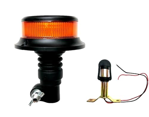 MelTruck® Orange Rundumleuchte Warnleuche 18 LEDs 3x Blitzmuster 12V 24V E9 ECE R65 R10 (Aufsteckrohr T) von MelTruck