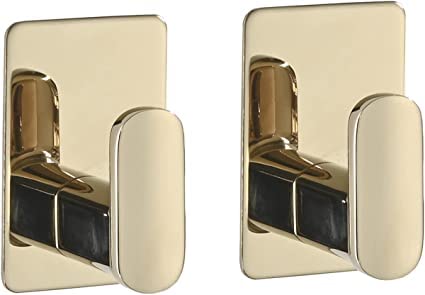 Melairy 2 Stück Selbstklebend Handtuchhaken, 304 Edelstahl Bademantelhaken Haken Wandhaken Bad und Küche Handtuchhalter Kleiderhaken Ohne Bohren Gold von Melairy