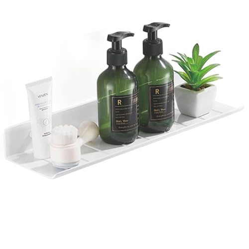 Melairy 40CM Duschregal Ohne Bohren Nagelfrei Shampoo Duschablage Bad Duschablage Selbstklebend Aluminium Kein Schaden Wandhängend Für Badezimmer Küche Weiß von Melairy