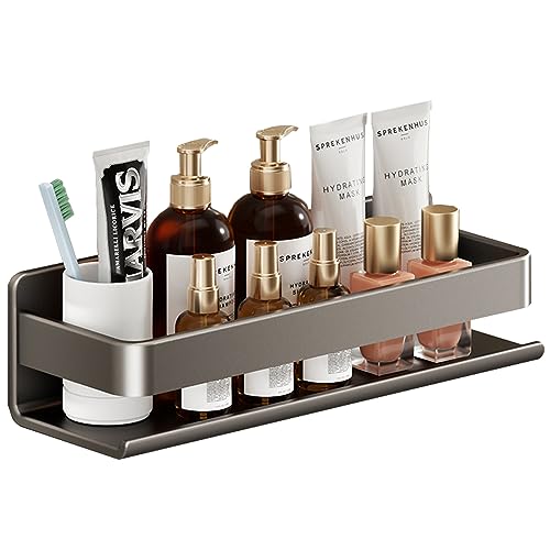 Melairy Edelstahl Duschablage Wandregal Perforierte Montage Hausregal Wandmontierte Moderne Regale für das Bad Multifunktionsregal für das Bad Duschablage für Badezimmer, Büro, Wohnzimmer von Melairy