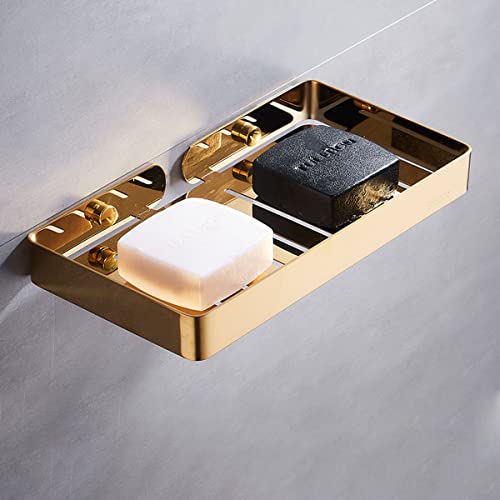 Melairy Seifenhalter Selbstklebende Seifenkorb Edelstahl Seifenablage Gold ohne Bohren,für Badezimmer Küche Balkon von Melairy