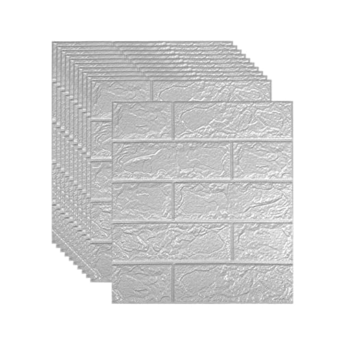 3D-Wandpaneele for Abziehen und Aufkleben aus Schaumstoff, 3D-Ziegeltapete, Kunststein-Wandpaneel, selbstklebende Tapete for die Innenwanddekoration – 20 Stück ( Color : Grey , Size : 5mm-[35x38cm] ) von Melairya