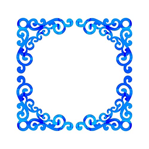 Eck-Onlay-Applikationsmuster, selbstklebende Wandspiegel-Aufkleber, Eckaufkleber for Schreibtisch, Schrank, Spiegel, Kommode, Schublade, Heimdekoration ( Color : Blue , Size : 10cm(3.9")x4pcs ) von Melairya