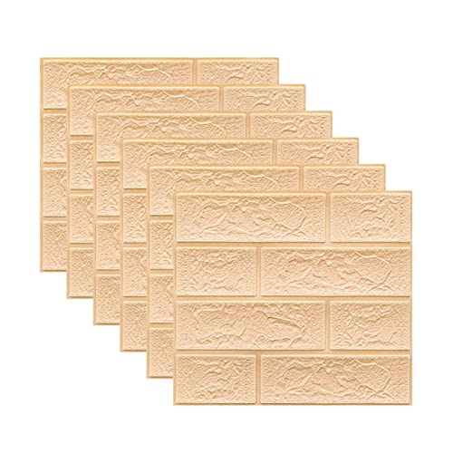 Melairya 3D-Wandpaneele for Abziehen und Aufkleben, 20 Stück, Schaumstoff-Ziegeltapete for Schlafzimmer, Kunststein-Wandpaneel, Selbstklebende Tapete (Color : Beige, Size : 35x30cmx20pcs) von Melairya