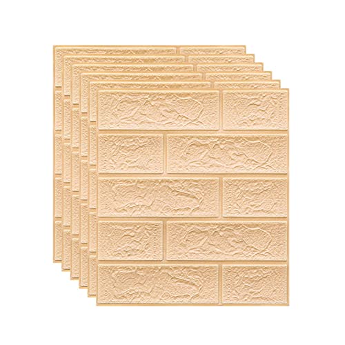 Melairya 3D-Wandpaneele for Abziehen und Aufkleben for die Innenwanddekoration, Selbstklebende Schaumstoff-Ziegeltapete, 20 Stück (Color : Beige, Size : 35x38cmx20pcs) von Melairya