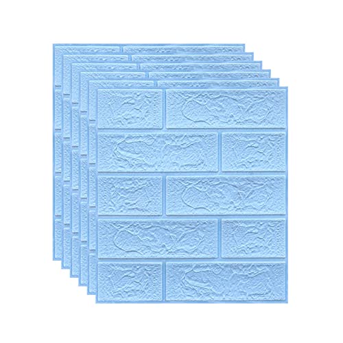 Melairya 3D-Wandpaneele for Abziehen und Aufkleben for die Innenwanddekoration, Selbstklebende Schaumstoff-Ziegeltapete, 20 Stück (Color : Blau, Size : 35x38cmx20pcs) von Melairya