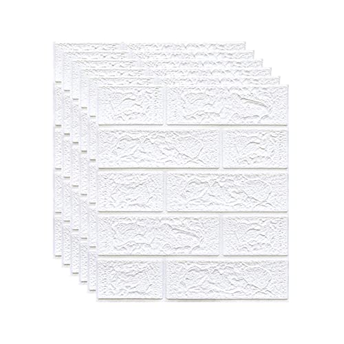 Melairya 3D-Wandpaneele for Abziehen und Aufkleben for die Innenwanddekoration, Selbstklebende Schaumstoff-Ziegeltapete, 20 Stück (Color : Weiß, Size : 35x38cmx20pcs) von Melairya