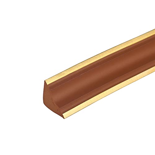 Melairya Deckenleisten selbstklebend, Dichtungs- und Zierleisten für Wandkanten, Schrankkanten, Abschlussleiste, Deckenkanten, Arbeitsplatten, Schälen und aufkleben (Color : Brown+Gold, Size : 10m) von Melairya