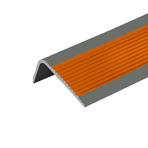 Treppenkante, selbstklebende Treppenkante, Treppenkantenleiste, rutschfeste Treppenstufen, Treppenkantenschutz, Treppenverkleidung for Außen- und Innentreppenstufen ( Color : Orange , Size : 1m ) von Melairya
