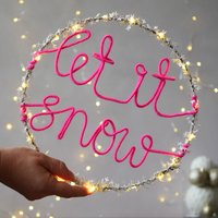 Let It Snow Weihnachtsdekoration | Lichterkette Weihnachtsdeko Leuchtkranz Weihnachtskranz von MelaniePorterDesign