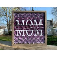 Mama Schattenbox Mit Kindernamen | Muttertagsgeschenke Handgerollte Blumen Geschenk Für Wohndekor Ich Liebe Dich Wandbehang von MelaniesDecalCorral