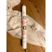 Taufkerze/Kommunionkerze Personalisierbar Mit Name Und Datum, Mädchen/Junge, Stabkerze 400 X 40mm Inkl. Aufbewahrungskarton, Taufe Kommunion von MelaniesKreativshop