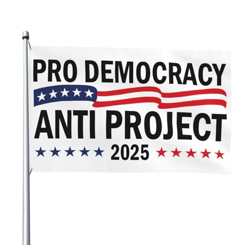4x6ft Pro-Demokratie Anti-Projekt 2025 Flagge Doppelseitige Stop-Projekt 2025 Garten Hof Flaggen Keine Flagge Stand von Melbrakin
