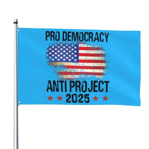 4x6ft Pro-Demokratie Anti-Projekt 2025 Flagge Doppelseitige Stop-Projekt 2025 Garten Hof Flaggen Keine Flagge Stand von Melbrakin