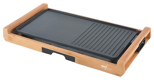 Melchioni Family Bamboo Grill Elektrogrill 1800 W, Bamboo, Schwarz, Einheitsgröße von Melchioni