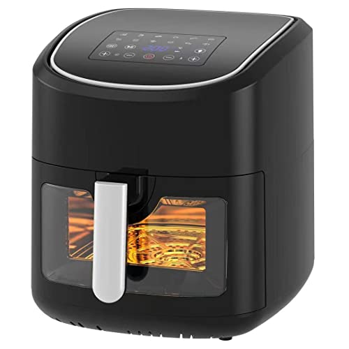 Melchioni Family GAIA, Heißluftfritteuse, 8 l / 2,5 kg, Touchscreen-Display, Schublade mit Sichtfenster, 1/60-Minuten-Timer, 13 voreingestellte Programme, 50–200 °C, Antihaft-Behälter, 1800 W von Melchioni