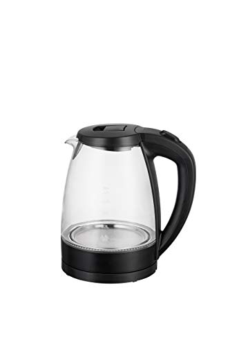 Melchioni Family MR BOIL, Kabelloser Wasserkocher aus Glas, 1,7-Liter-Kanne, automatische Abschaltung, Wasserstandsanzeige, abnehmbarer und waschbarer Filter, Leistung 2200 W von Melchioni