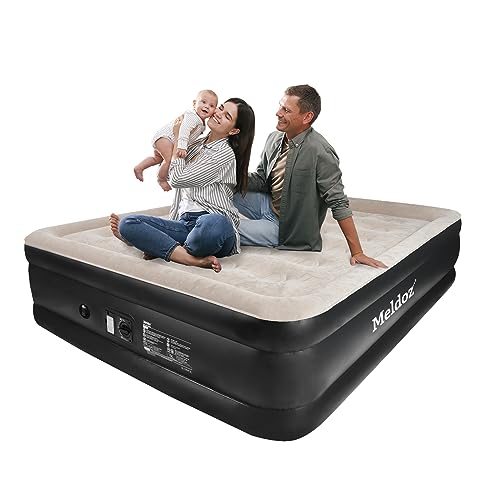 Meldoz Zwillings-Luftmatratze mit eingebauter Pumpe (Queen-Bett) von Meldoz