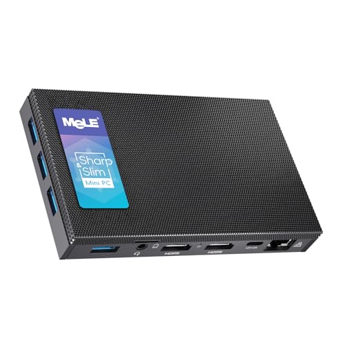 MeLE Quieter2Q Lüfterlos Mini PC Windows 11 Pro Celeron J4125 4GB 64GB Mini PC Quad Core Mini Desktop Computer 4K Dual WiFi für Büro, Business, Firmen, Unternehmen, Schule, Home Office Arbeit von MeLE