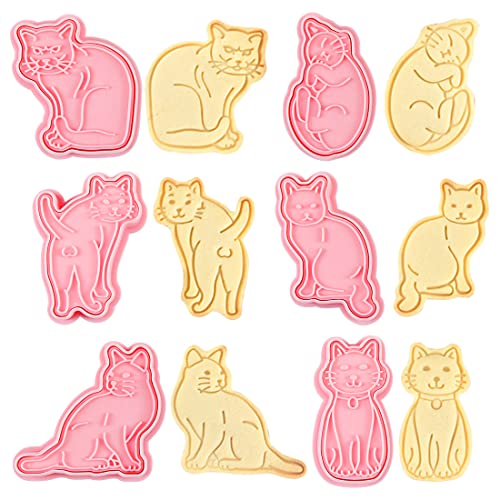 Ausstechform Katze, Ausstechformen Katze Plastik, 6 Stück Ausstecher Katze, Plätzchen Ausstecher 3D, Plätzchenausstecher Kinder, Kunststoff Keksausstecher, Tiere Kekse Deko von Meleager