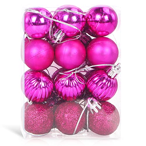 Kleine Christbaumkugeln Rosenrot, 3cm Weihnachtsbaumkugeln Kunststoff, Weihnachtsbaum Kugeln 24PCS, Mini Baumschmuck Weihnachtskugeln, Plastikkugel Christbaumschmuck, Funkeln Matt Diamant Textur Kleine Christbaumkugeln Rosenrot, 3cm Weihnachtsbaumkugeln Kunststoff, Weihnachtsbaum Kugeln 24PCS, Mini Baumschmuck Weihnachtskugeln, Plastikkugel Christbaumschmuck, Funkeln Matt Diamant Textur von Meleager