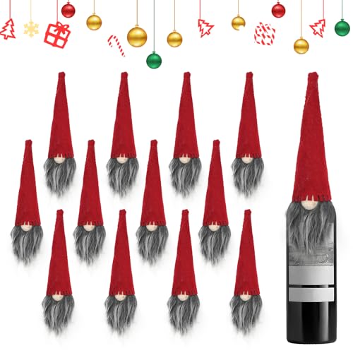 Meleager 12 Stück Flaschen Deko Weihnachten, Weihnachtsmützen für Flaschen Rot, Flaschenmütze Weihnachten, Nikolausmütze als Flaschendeko, Tischdeko Meleager 12 Stück Flaschen Deko Weihnachten, Weihnachtsmützen für Flaschen Rot, Flaschenmütze Weihnachten, Nikolausmütze als Flaschendeko, Tischdeko von Meleager