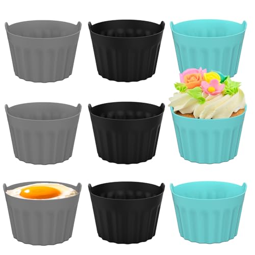 Melearch Silikonform Heißluftfritteuse, Eierkocher Förmchen for Heissluftfritteuse, Muffinform Backformen, Airfryer Zubehör, 9 Stück, 3 Farben Melearch Silikonform Heißluftfritteuse, Eierkocher Förmchen for Heissluftfritteuse, Muffinform Backformen, Airfryer Zubehör, 9 Stück, 3 Farben von Melearch