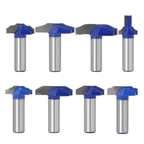 1 Stück 12mm Schaft Holzbearbeitung Türrahmen Fräser for Holz Hartmetall Lassical Tür Schrank Bits Gravur Fräser Cutte(8PCS) von Meliaen