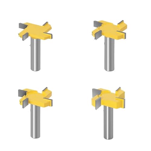 1 stück/4 stücke 1/2 "12mm Schaft 4 Rand T Typ Stoßen Fräser Holzbearbeitung Werkzeug Router Bits for Holz Industrie Grade Fräser Stoßen(4PCS 12.7mm shank) von Meliaen