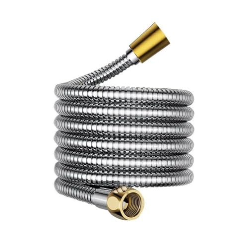 1 stück 10mm Innenrohr Vergrößert Big Flow 1,5/2/3M Brauseschlauch Edelstahl Flexible Kopf Rohr Sanitär Bad Zubehör(2.0M) von Meliaen