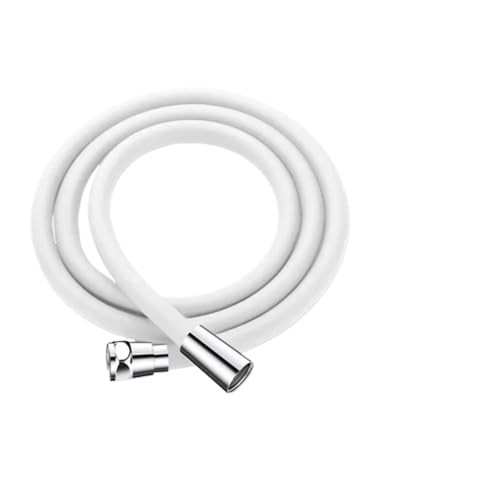 1 stück Silikon Flexible 1,5/2/3 M Brauseschlauch Anti-Wicklung Verlängerung Hochdruckrohr Duschkopf rohr Bad Wasserhahn Zubehör(White,2.0M) von Meliaen