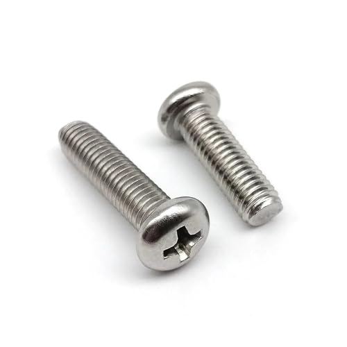 10/20/50 Stück Kreuzrundkopfschraube GB818 M1.6 M2 .5 M3 M4 M5 M6 M8 A2-70 304 Edelstahl(20pcs M4x10mm) von Meliaen