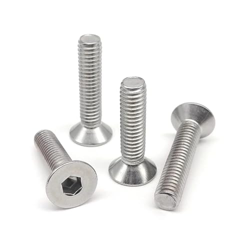 10/20/50 Stück M2 M2.5 M3 M4 M5 M6 M8 Sechskant-Innensechskant-Senkkopfschraube, flache Senkschraube, Edelstahl 304 A2(50pcs M2x14mm) von Meliaen