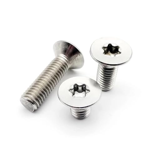 10/20/50 Stück Sechslappen-Torx-Senkkopfschraube M1.6 M2 M2.5 M3 M4 M5 M6 304 A2-70 Edelstahl GB26737(50pcs M1.6x10mm) von Meliaen