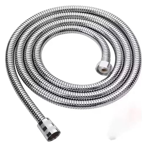 1pc 1.5/2/3M Edelstahl Brauseschlauch Hochdruck Ersatz Spray Verschlüsselung Rohr Universal Titan Gold Set(Silver,200cm) von Meliaen