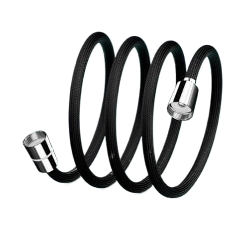 1pc Badezimmer Nylon Hochdruck Flexible Glatte 1,5/2,0 Meter Brauseschlauch Handheld Anti Wicklung GI/2 Universal Rohr Rohr(Black 1.5M) von Meliaen