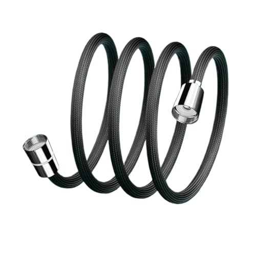 1pc Badezimmer Nylon Hochdruck Flexible Glatte 1,5/2,0 Meter Brauseschlauch Handheld Anti Wicklung GI/2 Universal Rohr Rohr(Dark Grey 1.5M) von Meliaen
