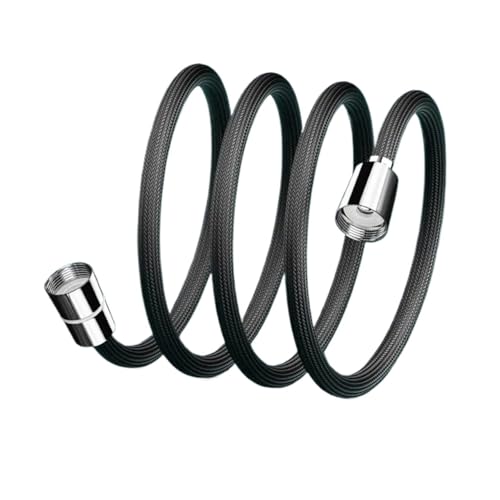 1pc Badezimmer Nylon Hochdruck Flexible Glatte 1,5/2,0 Meter Brauseschlauch Handheld Anti Wicklung GI/2 Universal Rohr Rohr(Dark Grey 2M) von Meliaen