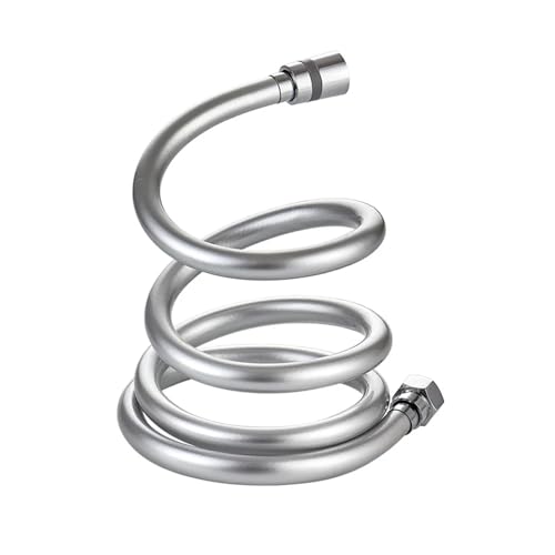 1pc Druck Dusche Schlauch Sanitär for Bad Zubehör PVC Flexible Handheld Anti Wicklung GI/2 Universal(Silver,1.5m) von Meliaen