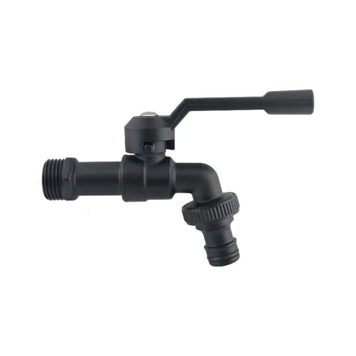 1pc Schwarz Messing Garten Schlauch Wasserhahn Outdoor Anti-Freeze Bibcocks mit Dual Outlet for Waschmaschine 3/4 Zoll Outdoor Wasserhahn Garten(DN15 Single outlet) von Meliaen