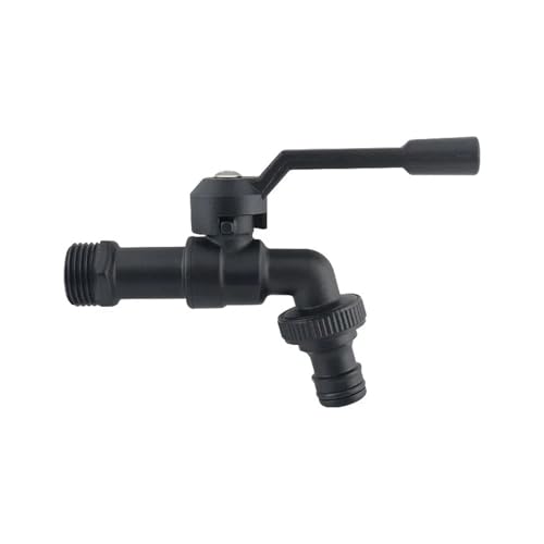 1pc Schwarz Messing Garten Schlauch Wasserhahn Outdoor Anti-Frost Bibcocks Mit Dual Outlet for Waschmaschine 1/2 Zoll(DN15 Single effluen) von Meliaen