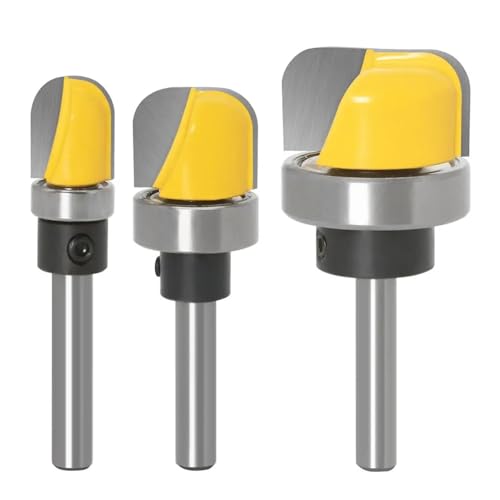 3 Stück 6 mm 1/4 Schaft 1/2 Zoll 3/4 Zoll 1-1/8 Zoll Durchmesser Schüssel & Tablett Vorlage Fräser Holzschneidwerkzeug Holzbearbeitung Fräser(3PCS 6.35mm shank) von Meliaen